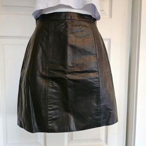 Vintage G~III Black Leather Skirt